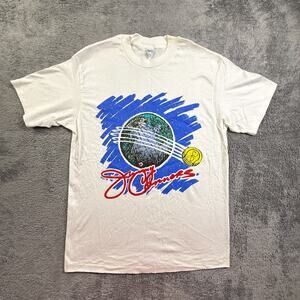 Vintage 90s Tennis Shirt Jimmy Connors USA Single Stitch Mens L Crew Neck Tee